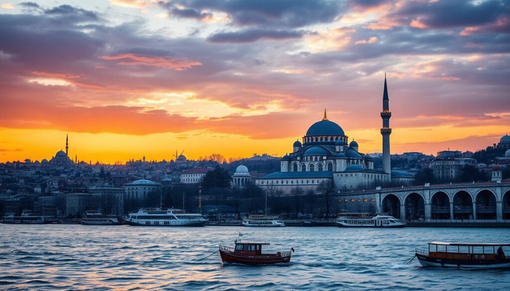 Blue Mosque and Hagia Sophia with Bosphorus view in Istanbul Blue Mosque and Hagia Sophia with Bosphorus view in Istanbul